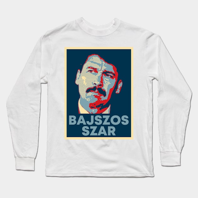 Áder János Bajszos Szar Long Sleeve T-Shirt by Gifty